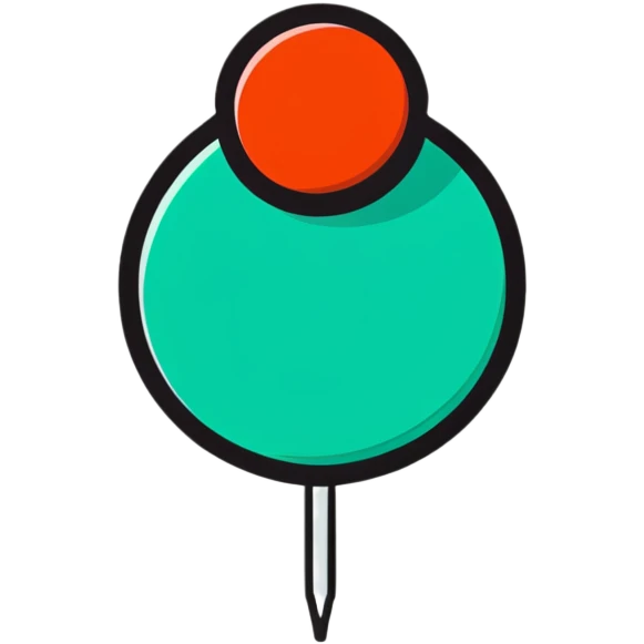 Colorful push pin with round head emoji