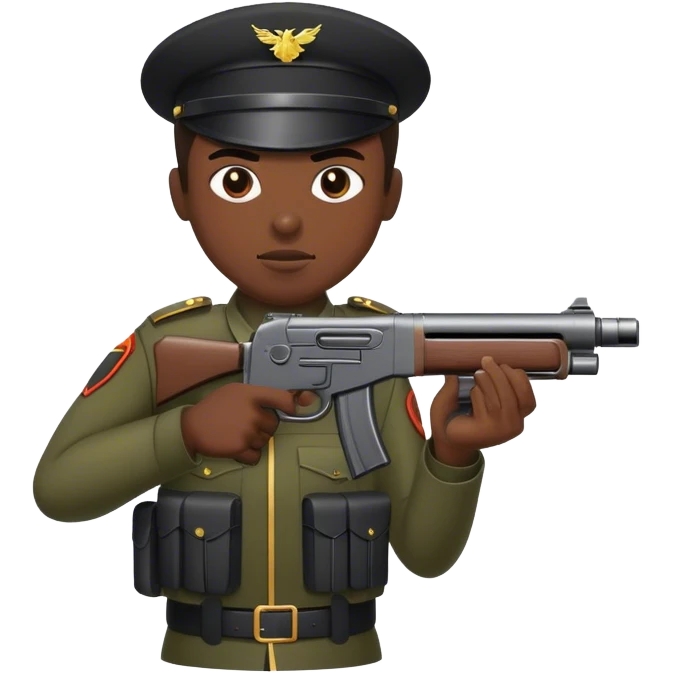 Black soldier shooting guns emoji