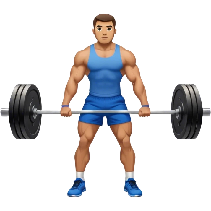 buff man with blue shorts doing deadlift emoji