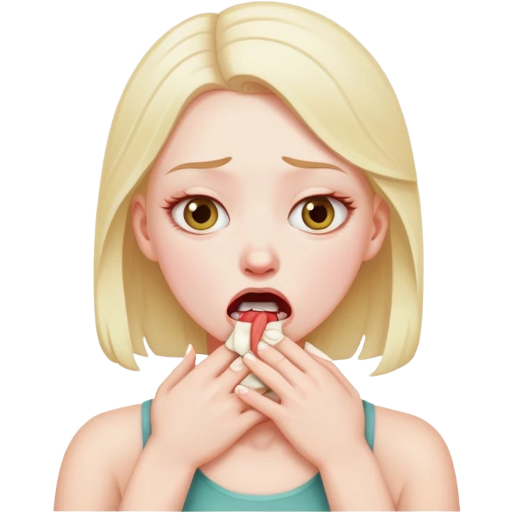 white girl choking self out emoji