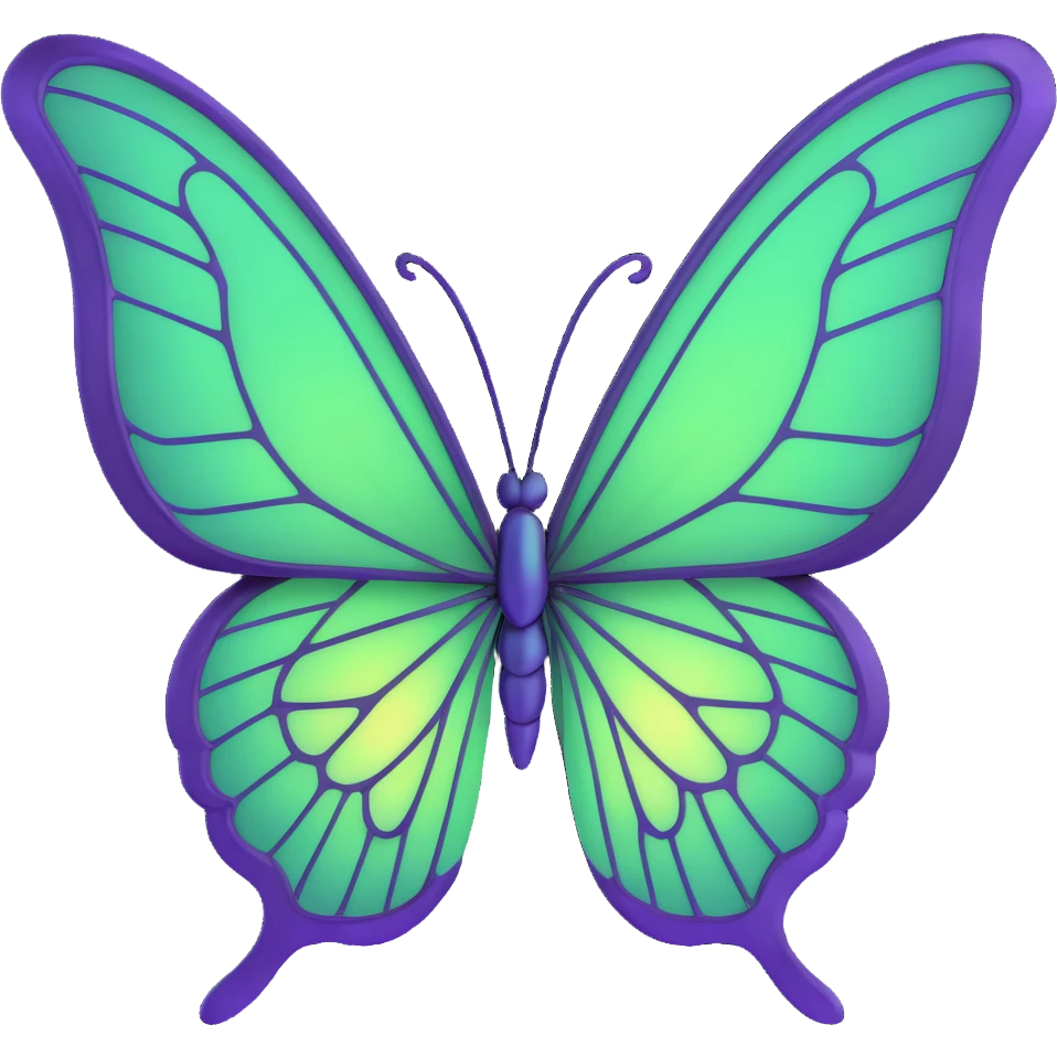 Add a glowing outline around the butterfly's wings, keeping the luminous #c0ff53 green, glowing highlights, magical particles, dreamy aura, fine elegant vein patterns, layered textures, ornamental details, and transparent background in a 3D cartoon, digital fantasy art style. emoji