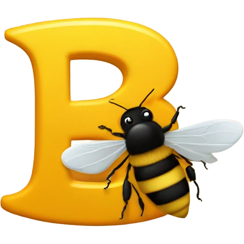 A bee holding a b emoji