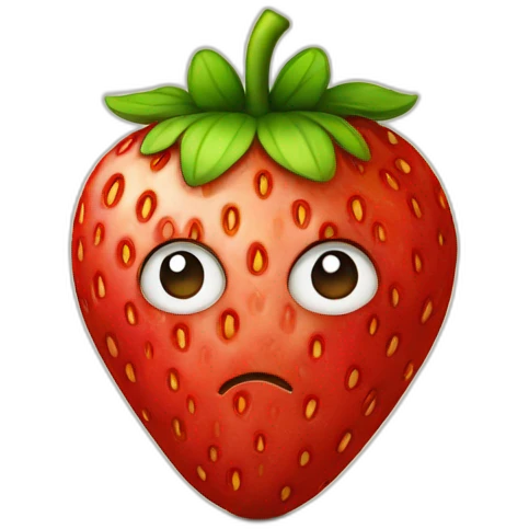 pensive strawberry emoji