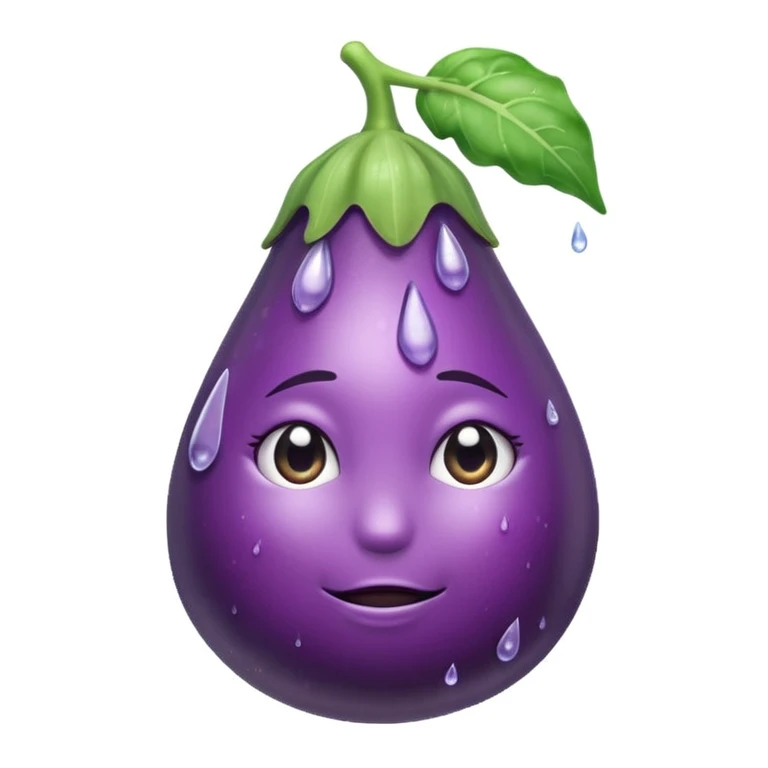 Aubergine qui sue des gouttes emoji