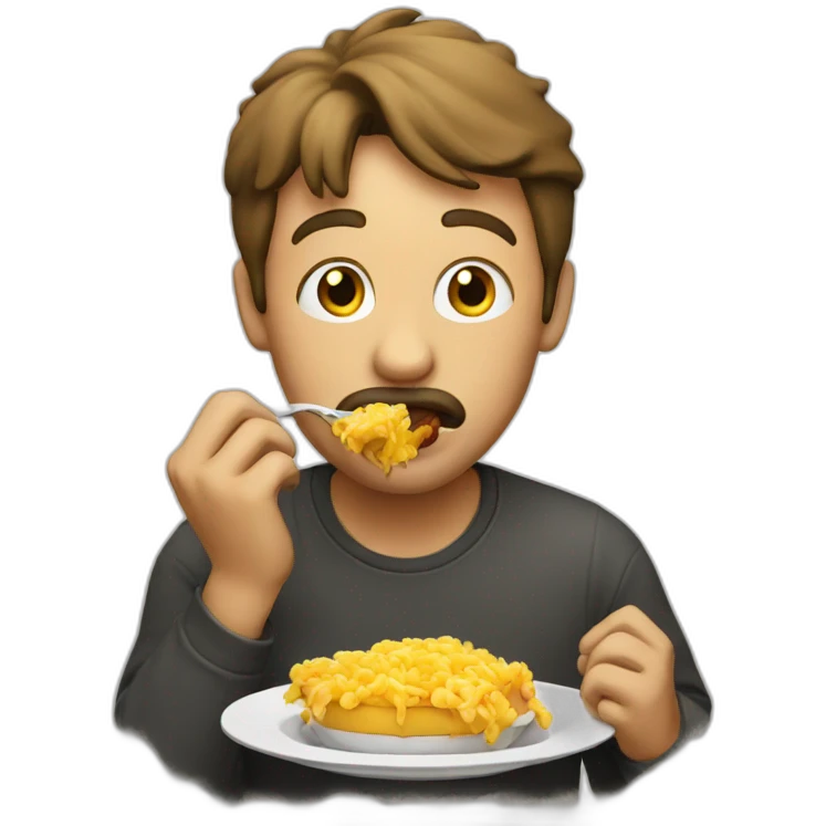 A man eating emoji