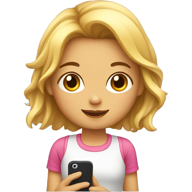 niña con celular emoji