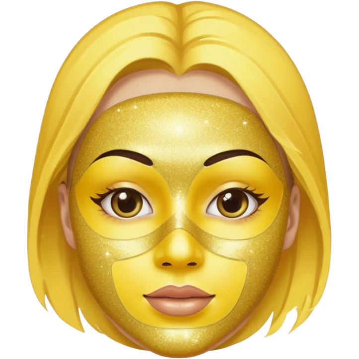 yellow facial mask  glitter  emoji