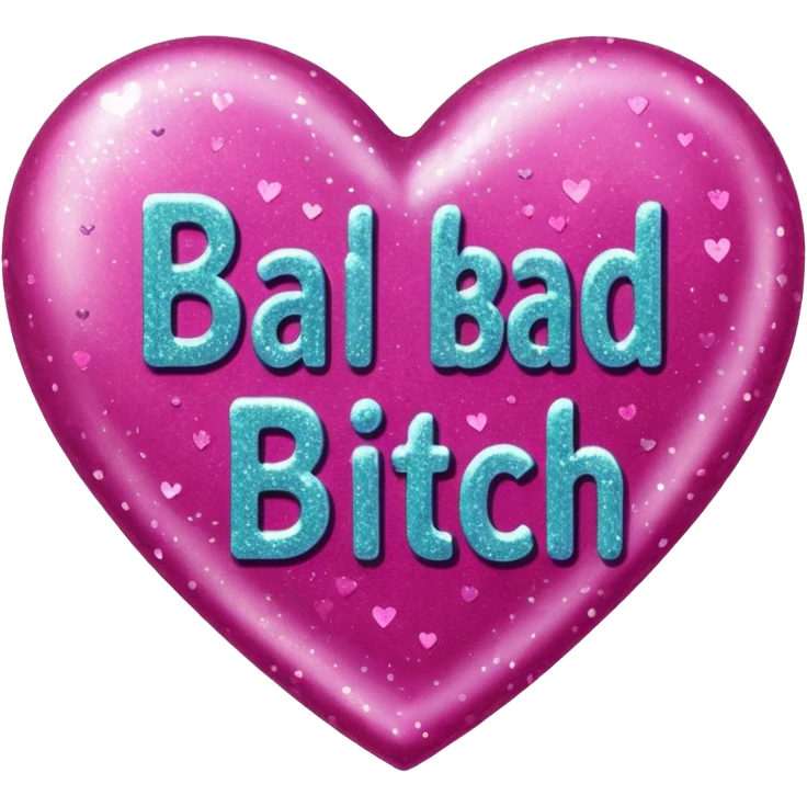 Bad bitch words written inside heart emoji