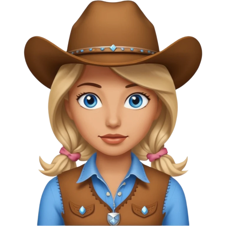Cowgirl  blue eyes emoji
