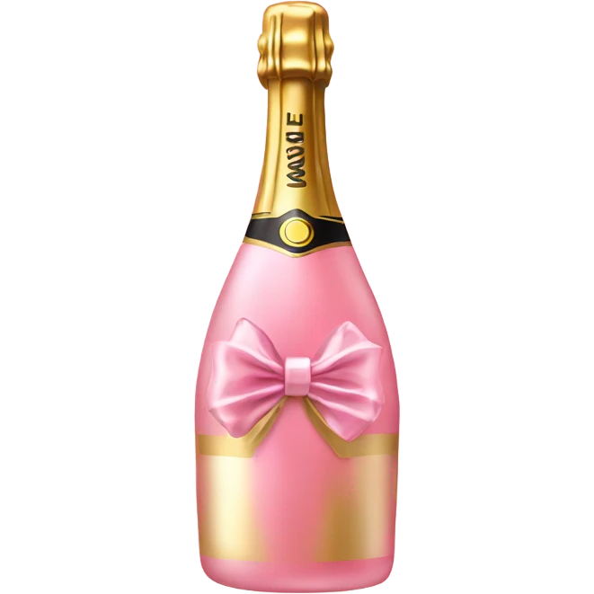 Pink champagne with gold bow emoji