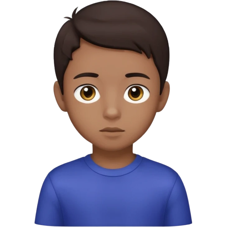 Dark brown hair, make the boy mixed race and is a boy and make his iris a bit smaller emoji