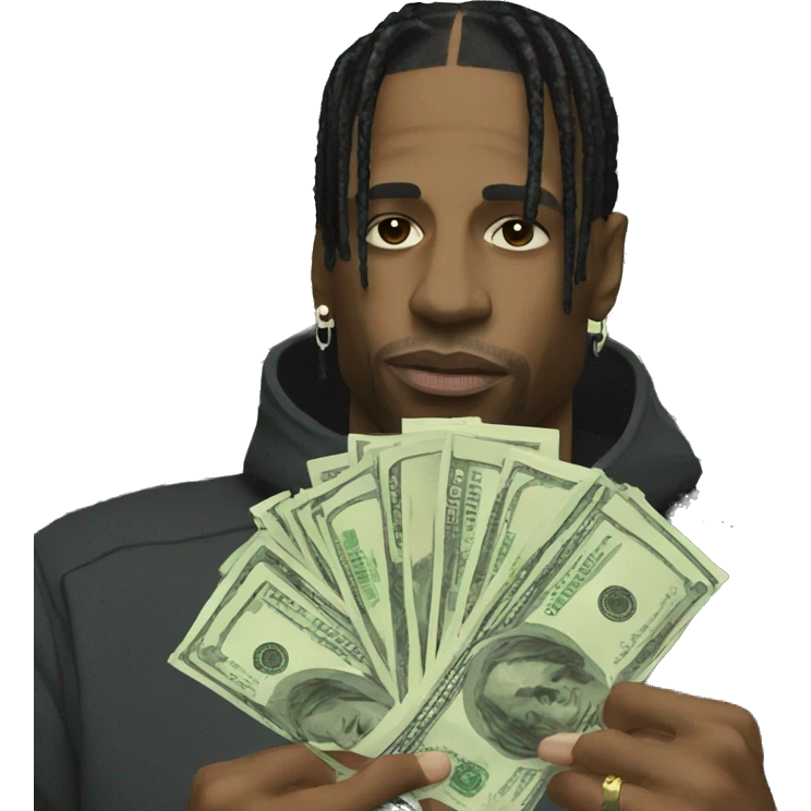Travis Scott holding money emoji
