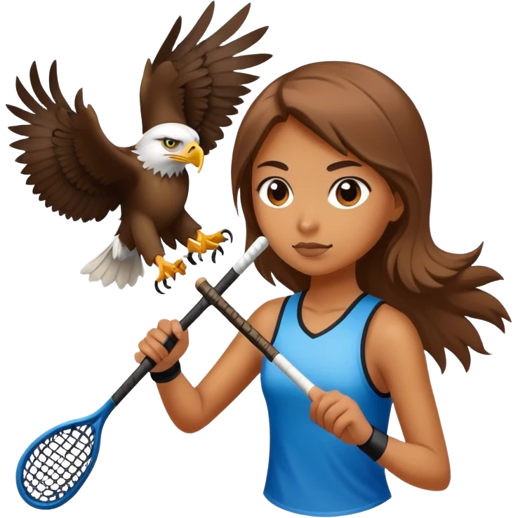 girl eagle playing lacrosse emoji