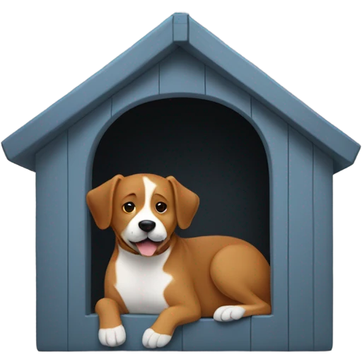 A human in a dog house  emoji