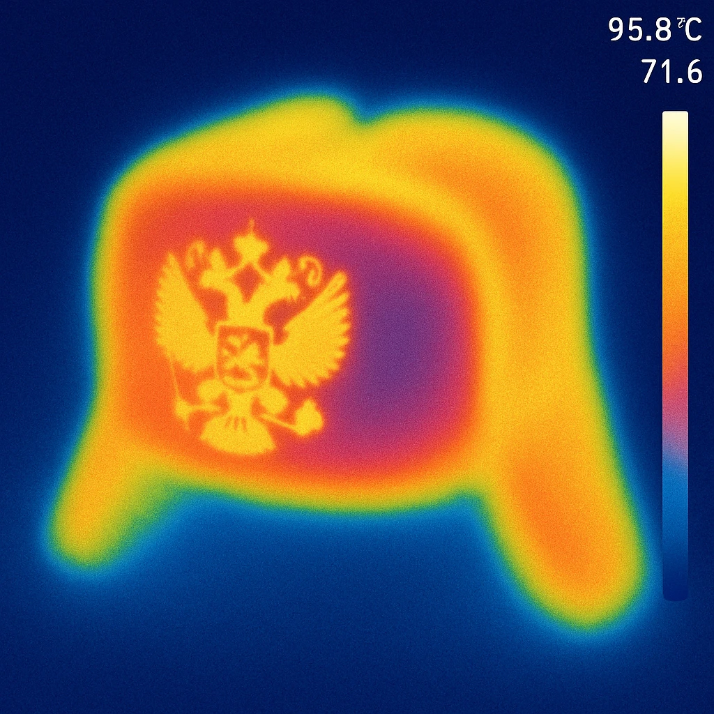Russian hat ushank with the coat of arms of Russia emoji