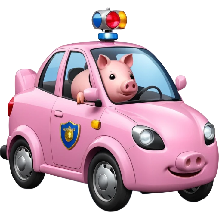 Three wheel car - looks like a pig with a police light emoji