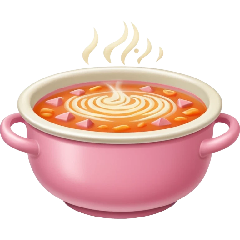 super realistic small pink bowl of soup emoji