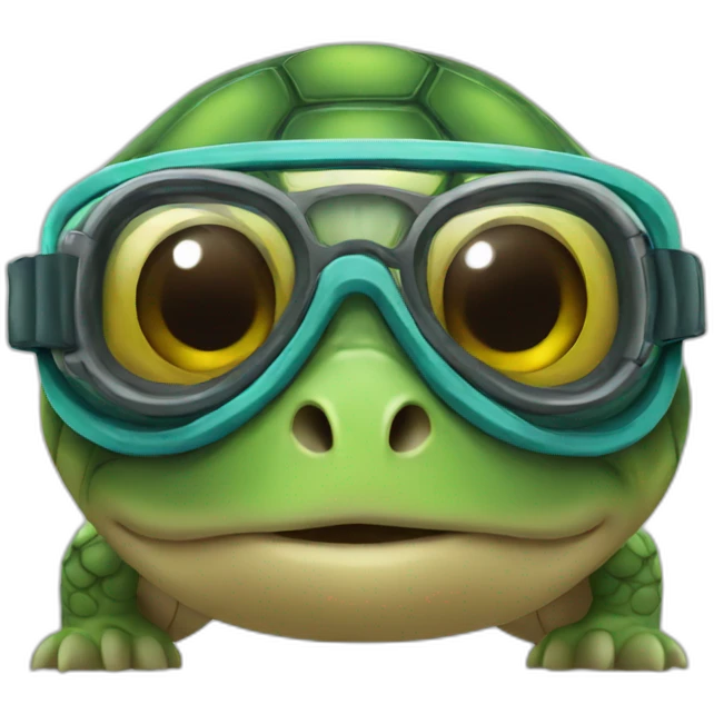 Turtle wearing goggles emoji