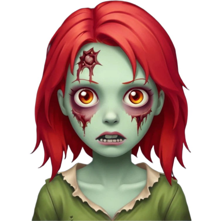Zombie girl with red hair emoji