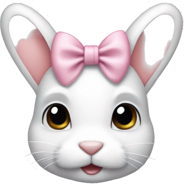 bunny wearing light pink bow emoji