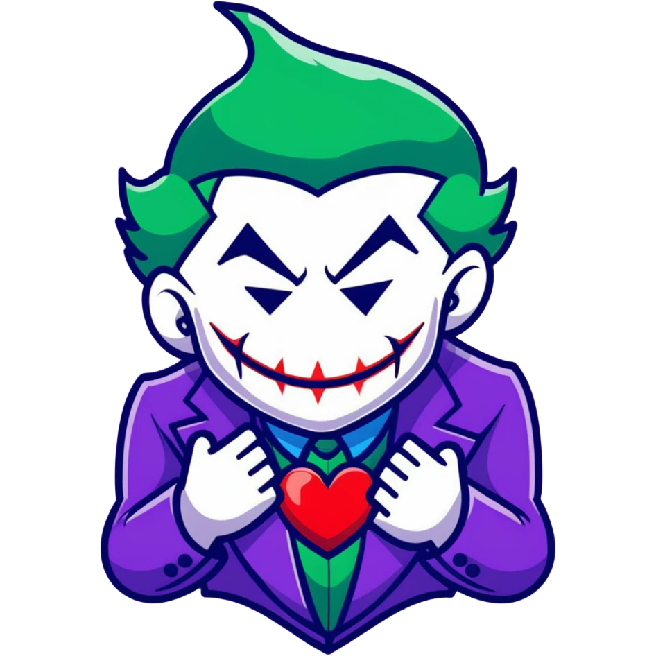 Joker breaking a heart emoji