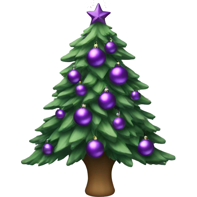 Christmas tree with purple ornaments emoji