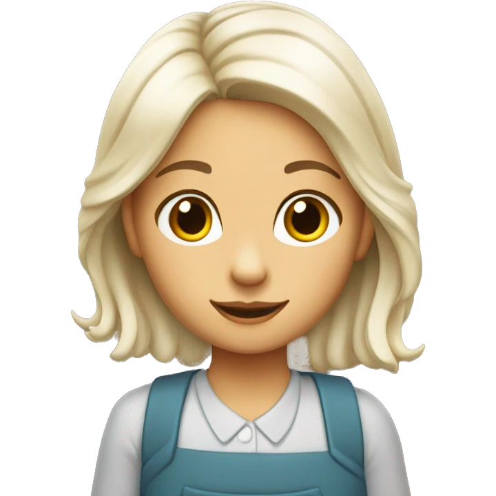 Niña con pelo cafe claro lacio de 12 años blanca emoji