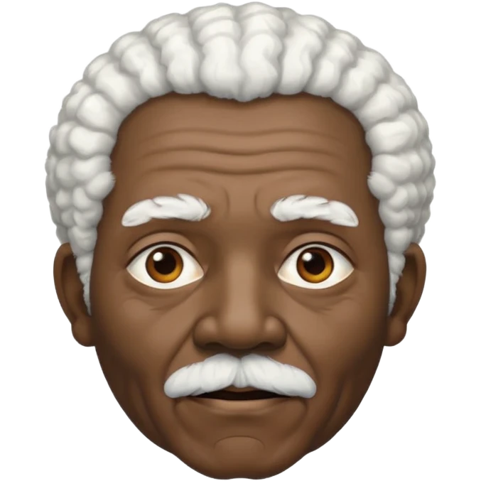 old man with white afro hair and black skin emoji