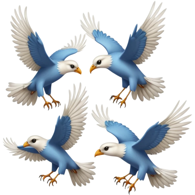 Flying multiple birds emoji emoji