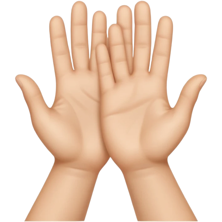 Emoji icon of open hands facing up, soft realistic skin texture, smooth shading, minimal details, centered composition emoji