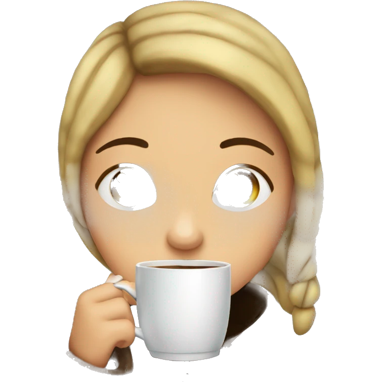 A girl drink hot chocklate in rainy day emoji