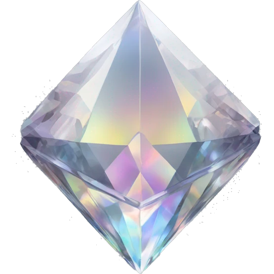 Pyramid-shaped 56-carat iridescent diamond crystal emoji