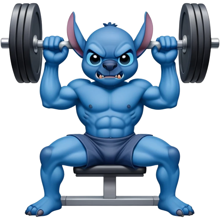 Stitch bench pressing  emoji