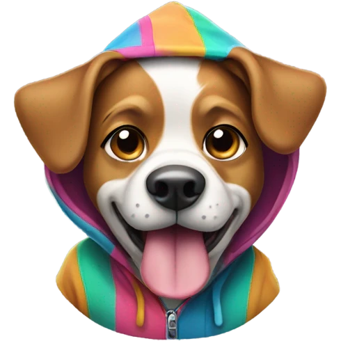dog wearing hoodie emoji