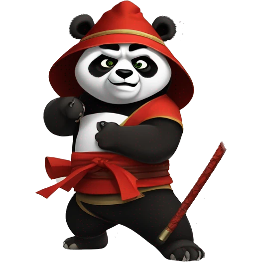kung fu panda po avec chapeau samourai agressif* emoji