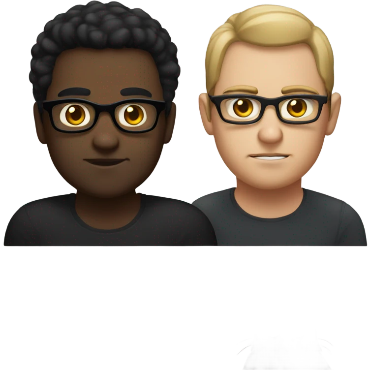 short black/brown haired white man with black glasses being given an evil look by fat black cat emoji