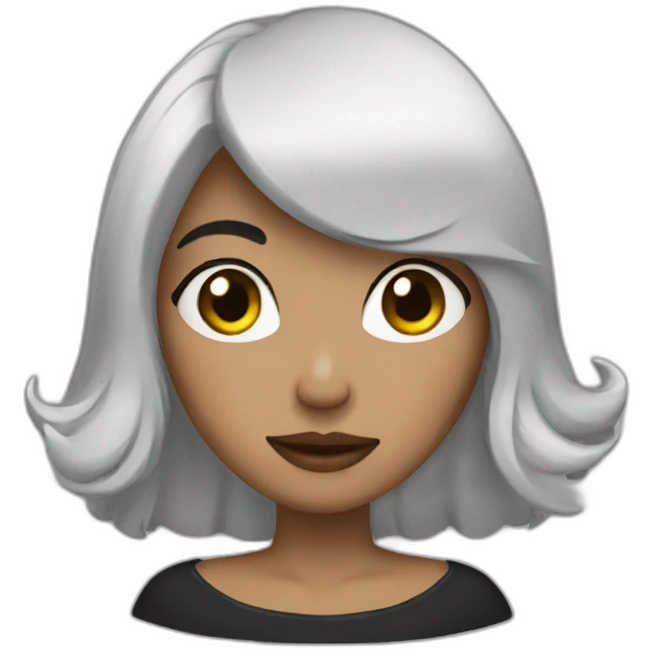 Woman bob dark hair witch emoji