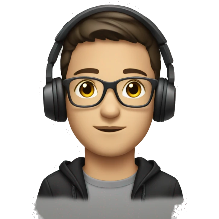 Brunette boy dj emoji