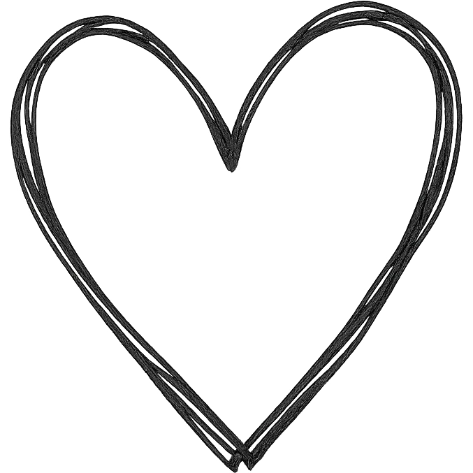 hand drawn outlined icon of a pink heart, no fill emoji