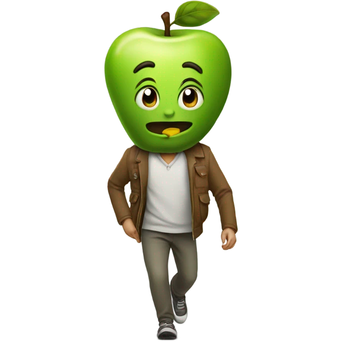 Walking apple emoji