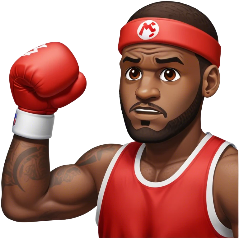 LeBron punching Mario  emoji