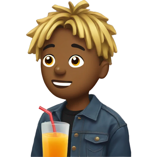 juice wrld drinking juice emoji