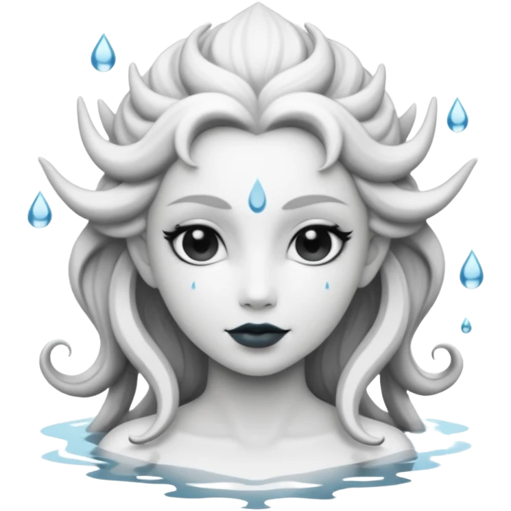 Genasi de agua dnd estilo blanco y negro dibujo emoji