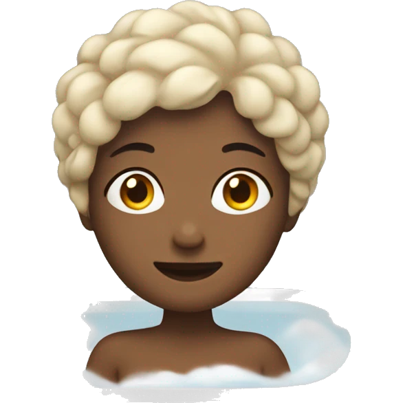 Woman cozy in bath emoji