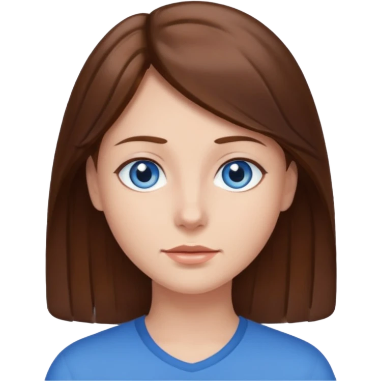 Brown hair and blue eyes emoji