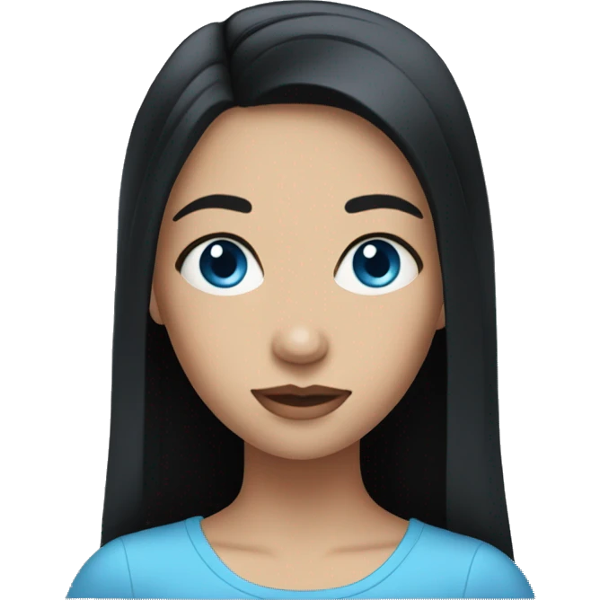 Girl with black hair and blue eyes  emoji