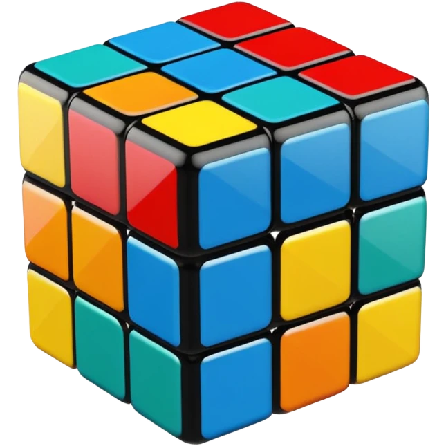 Rubix cube glass texture emoji
