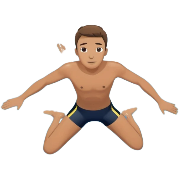 inexperienced but CONFIDENT person diving into a pool of divers, with a pool named confidence  emoji