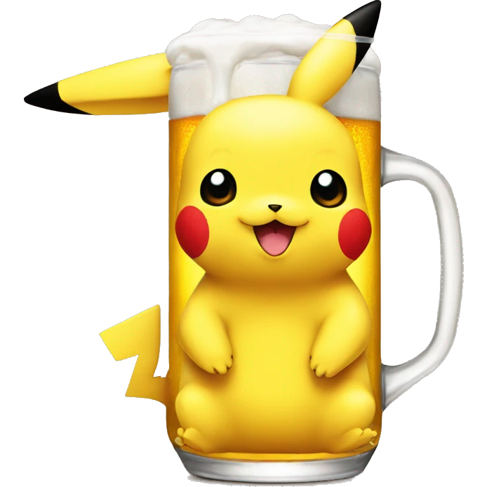 Pikachu avec une bierre emoji