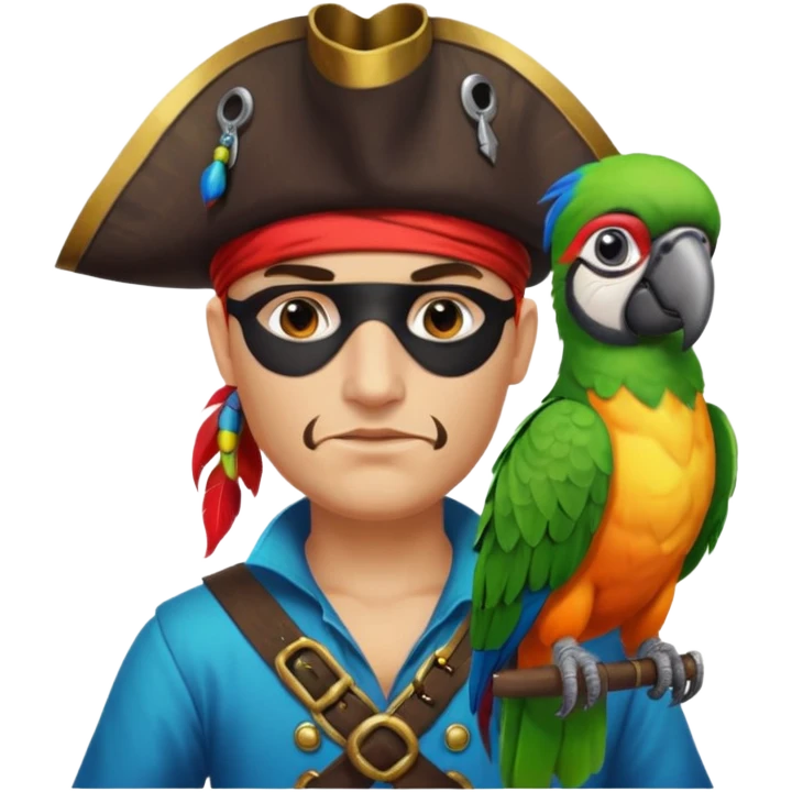 pirate and parrot emoji